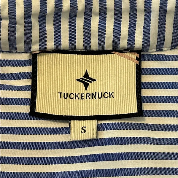 Tuckernuck Blue and White Stripe Teagan Popover Ruffle Top New Size Small - Image 12