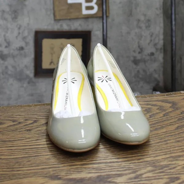 NWT Isaac Mizrahi Live! Womens Colorblock Block Heels Gray / Yellow 6.5M - Image 3