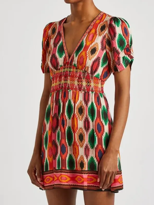 Alice & Olivia Tatiana Printed Multicolor Mini Dress -‎ Size 4. - Image 4