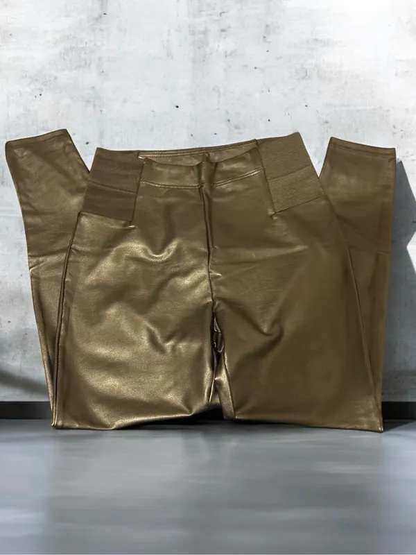 Brand New Black Faux Leather Skinny Pants / Leggings - Size M - Image 5