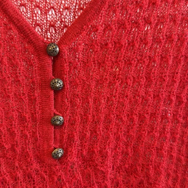 Sparrow Anthropologie Crochet Sweater Knit V-neck Maxi Button Placket Dress, S - Image 5