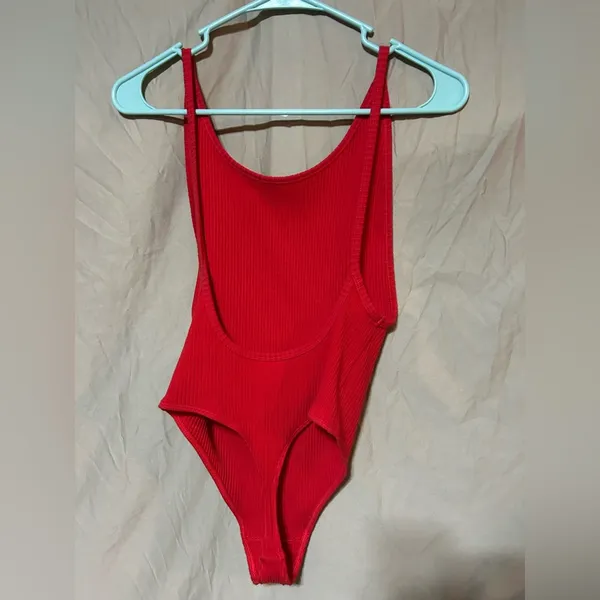 TNA ribbed bodysuit Red Size M - Image 2