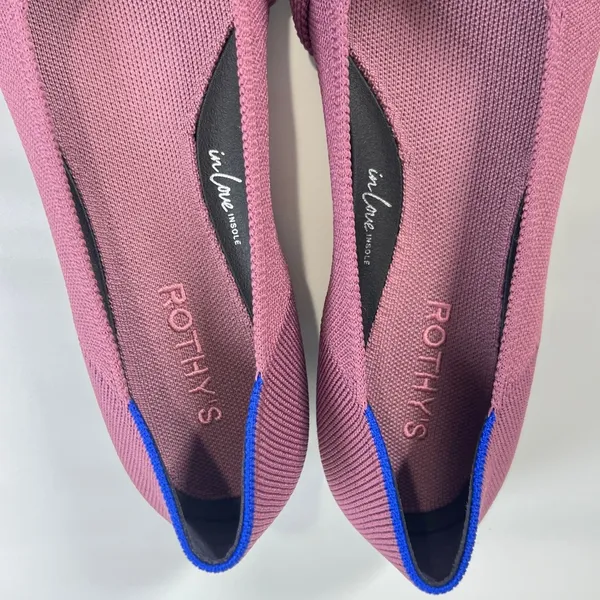 Rothy's The Point Knot Flats‎ In Love Purple Knit Shoes Size W9 EU 39 Classic - Image 7
