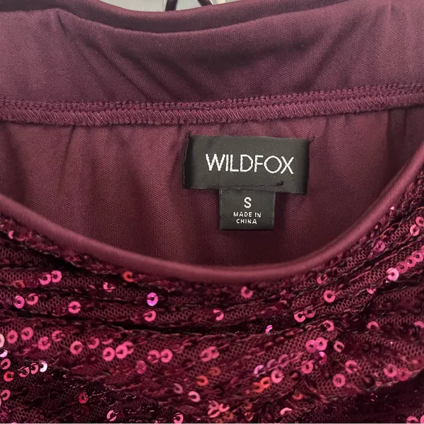 Wildfox sequin ruched side slit midi skirt purple - Image 4