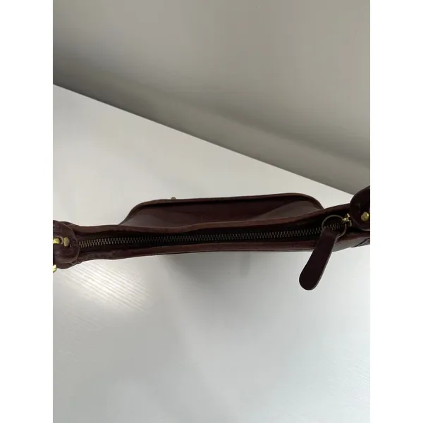 Vintage Unbranded Mahogany Leather Ergo‎ Crossbody Bag Minimalist 90s Style - Image 11