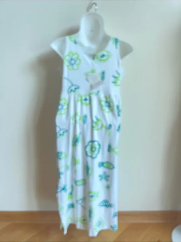 Diane Von Furstenberg Maxi Dress with coastal fish & Floral Print 100% cotton - Image 6