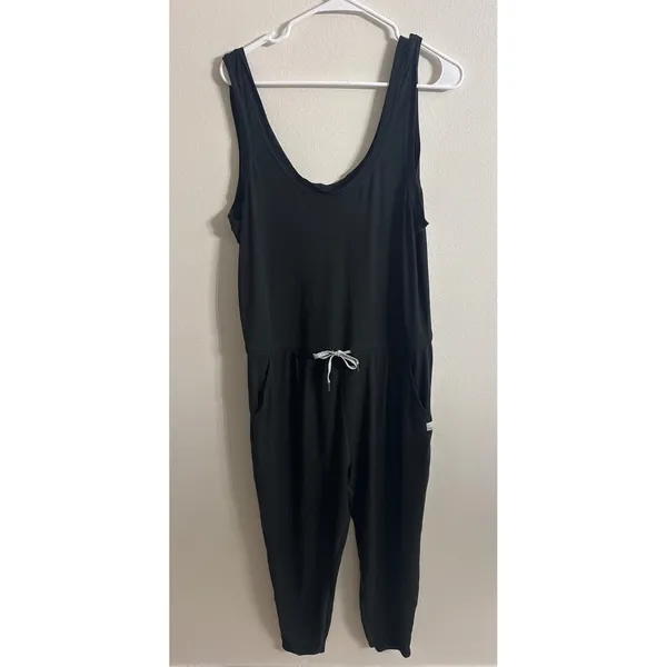 Vuori Women Black Lux Jumpsuit Size Large Racerback Drawstring Jogger Active - Image 6
