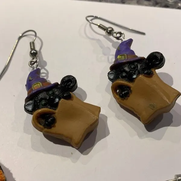 Lot Of 3 Costume Earrings Pierced Halloween Dangle Trick Or Treat / Pumpkin - Image 4