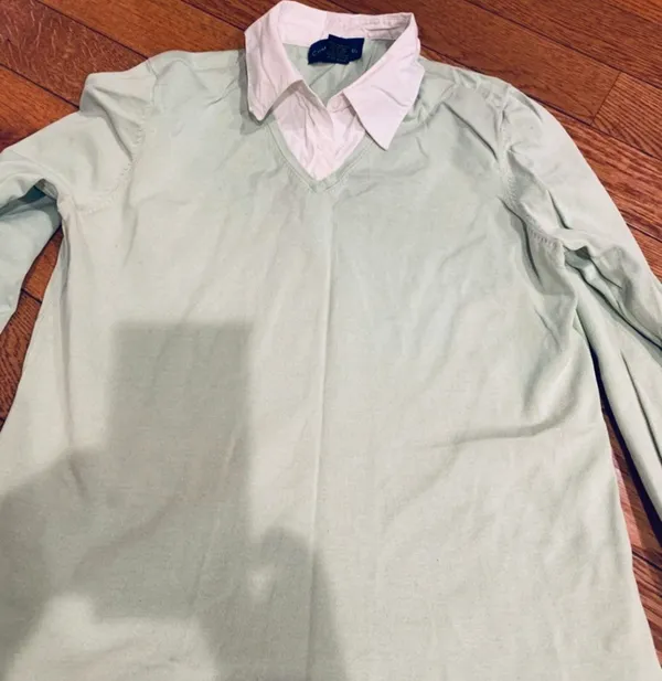 Charter Club mint green 2-in-1 Layered V-Neck Sweater size M - Image 6