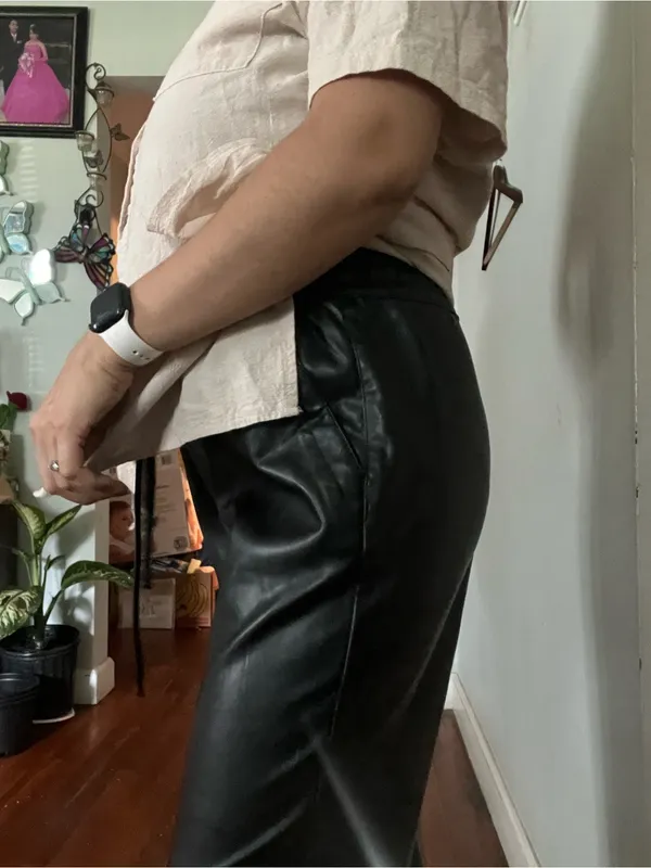 Dollhouse Black Faux Leather Skirt with Elastic Waistband - Image 8