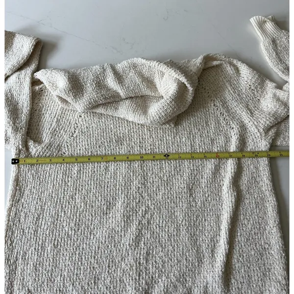 Free People Cream Ivory By Your Side Cowl Neck Sweater Oversized Women’s Large - Image 7