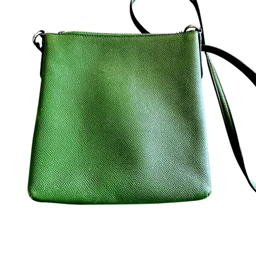Coach Crossbody‎ Bag Green Pebble Leather Front Pocket Adjustable Strap - Image 7