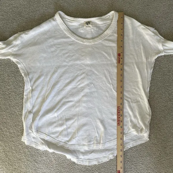 We The Free Oversized Relaxed Knit Ribbed Boho Blouse Top White Women's Size XS - Image 12