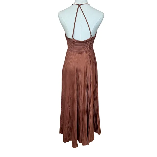 A.L.C. Frank Copper Slip Dress Size 8 Pleated Party Special Occasion Designer $750 - Image 12