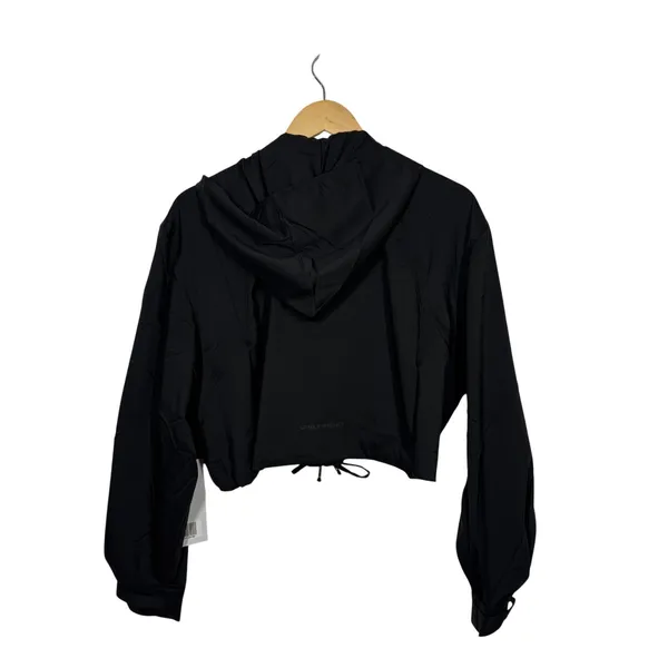 Girlfriend Collective Windbreaker Jacket Women XS Black Full Zip Hoodie Crop NWT - Image 2