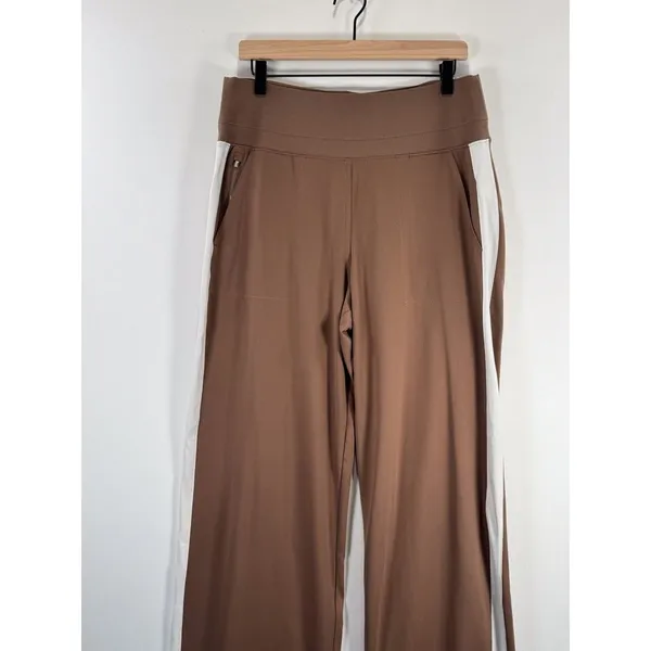 Athleta Womens Pants Brown Venice Wide Leg Colorblock Comfort Stretch Large - Image 6
