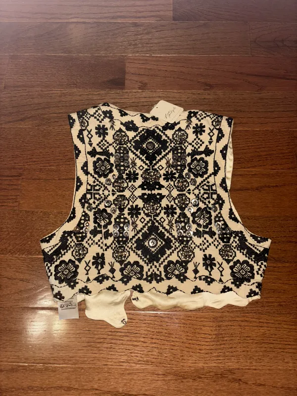 Free People NWT bohemian Marigold Embroidered Embellished Vest - Image 7