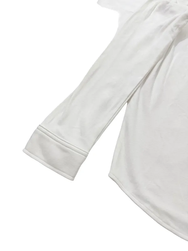 32 Degrees Heat White Soft Brushed Knit Button Down Shirt Pockets Medium Women's - Image 4