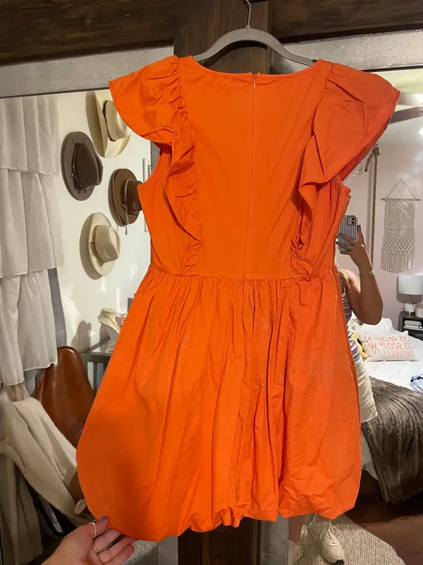 Orange Babydoll Dress - Image 4