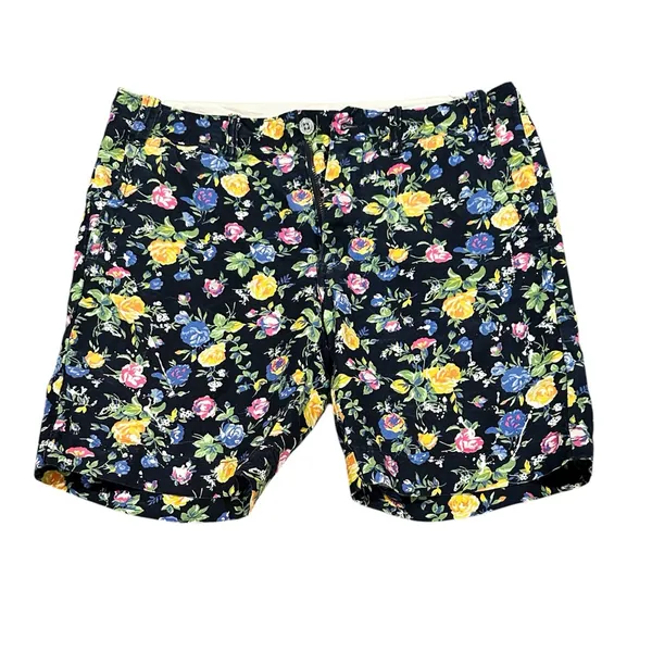 Polo Ralph Lauren Blue Floral Linen Shorts 32 - Image 2
