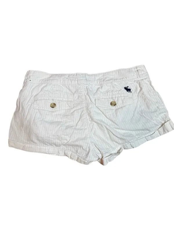 Y2K Vintage Abercrombie & Fitch White Striped Low rise micro shorts size 2 - Image 2