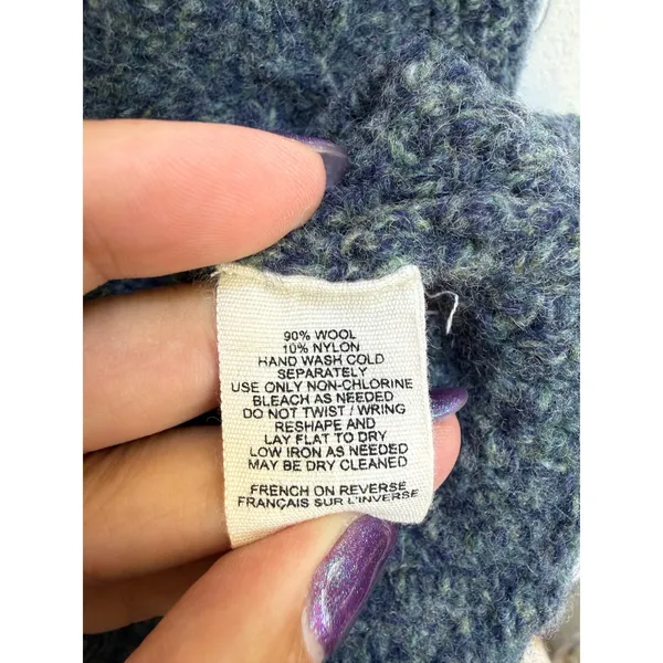 Moth Anthropologie Blue Gray Wool Cable Knit Mini Skirt Womens Size XS - Image 4