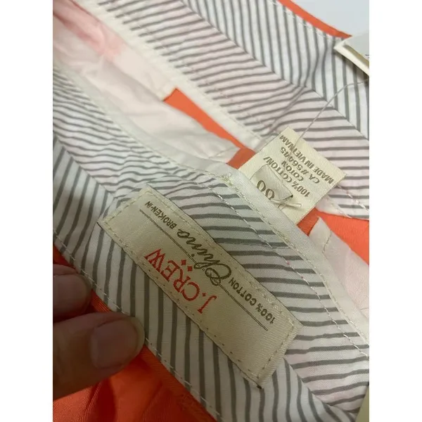 J.Crew Factory‎ Womens 3" Chino Shorts Neon Peach Coral Size 00 NWT - Image 5
