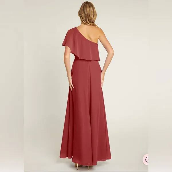 Azazie Lizzy A-line One Shoulder Bridesmaids Maxi Dress - Image 2