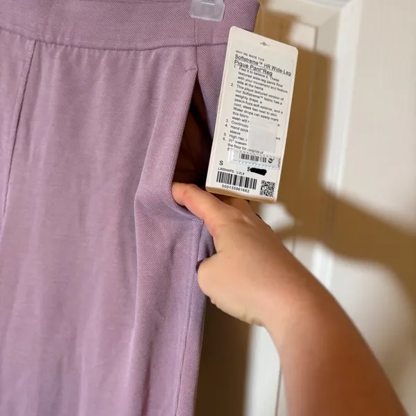 Lululemon Softstreme High-Rise Wide-Leg Pique Pant Regular Size Small, Color: LVLX - Image 4