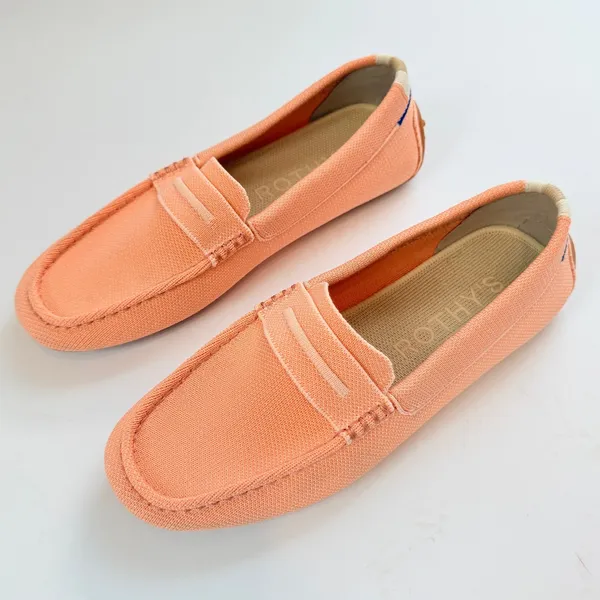 Rothy's The Daily Driver Coral Orange Knit Loafers Shoes Women's Size 7 - Image 3