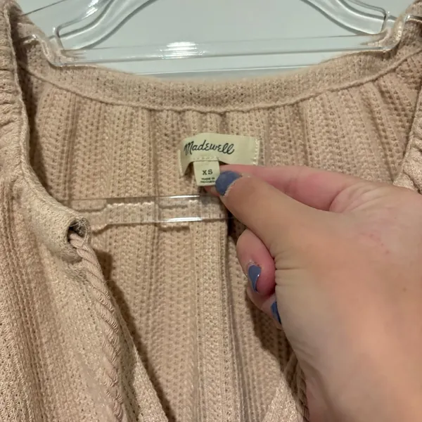Madewell Pointelle Tie Neck Tunic Top Avalon Pink Size‎ XS - Image 4