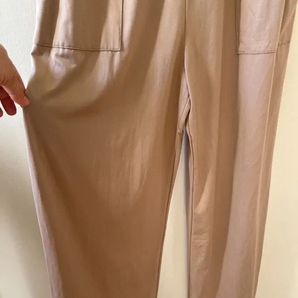 Socialite Sz XS Tan Jumpsuit Adjustable Straps Wide Leg Rompers with Pockets - Image 5