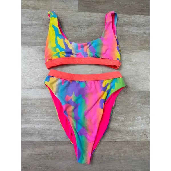 Dippin Daisys Ultra Swim Electric Camo Bikini Swimsuit Size Small - Image 3