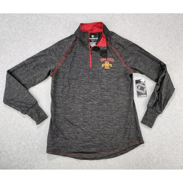 Iowa State Cyclones 1/4‎ Zip Pullover Women Size MEDIUM Colosseum Jacket Gray - Image 12
