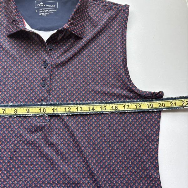 Peter Millar Womens Sleeveless Golf Polo Top L UPF 50 Performance Stretch Large - Image 6