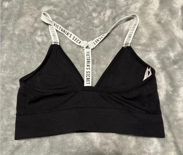 Victoria's Secret Black Bralette with Branded Straps - Image 2