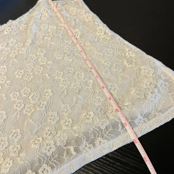 Elle White Floral Lace Camisole Tank Top Adjustable Straps Women's Medium - Image 8
