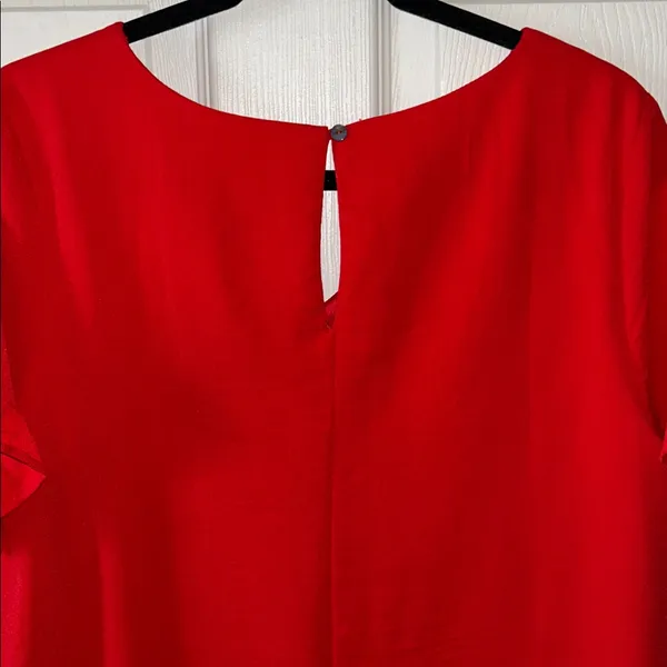 She + Sky Red V-Neck‎ Ruffle Sleeve Sisterhood Dress Sz L Autumn Wedding Guest - Image 6