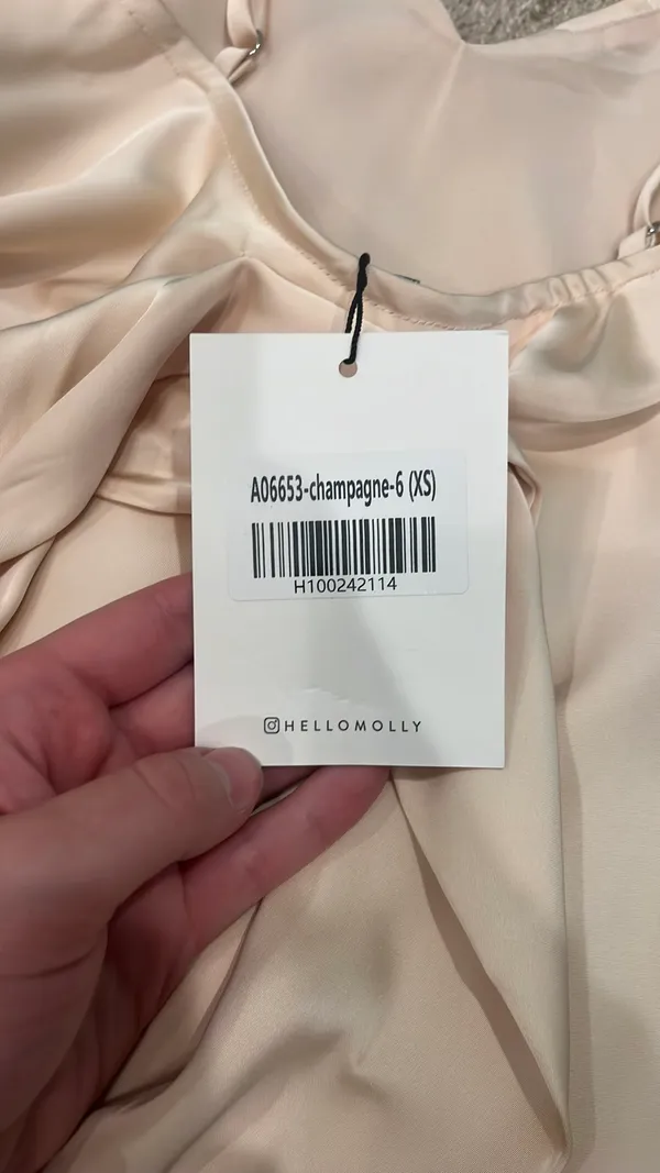 Hello Molly SOPHISTICATED SATIN SLIP MIDI DRESS CHAMPAGNE - Image 5