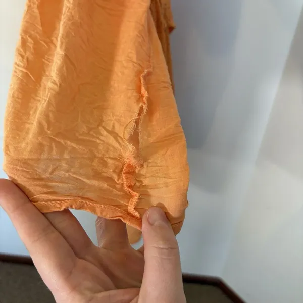Anthropologie Moon River Celeste Wrap Dress Small Orange Chiffon‎ Wrap Tie Waist - Image 7