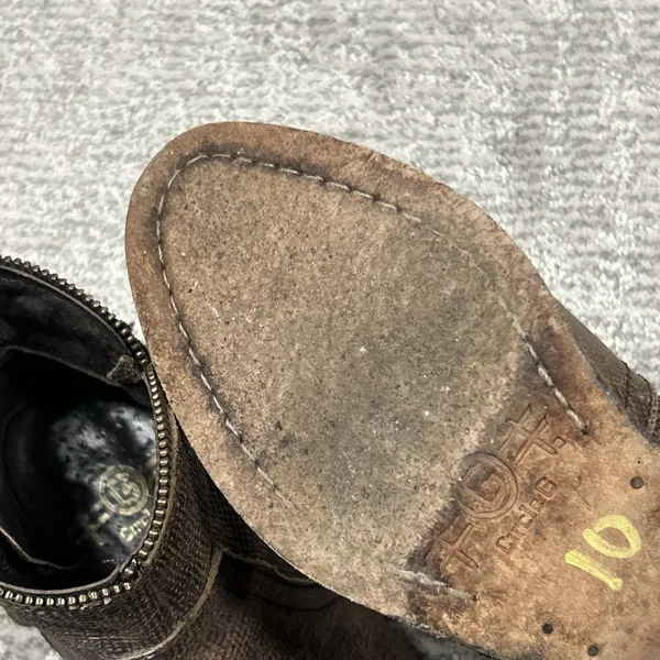 Circle G Corral Fringe Ankle Boots Womens 6 Distressed Leather Western Booties - Image 13