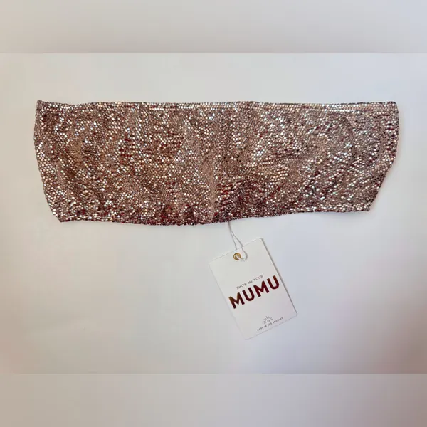 Show Me Your MuMu NWT Women's‎ Micro Tube Silver Confetti Top Size XS - Image 2