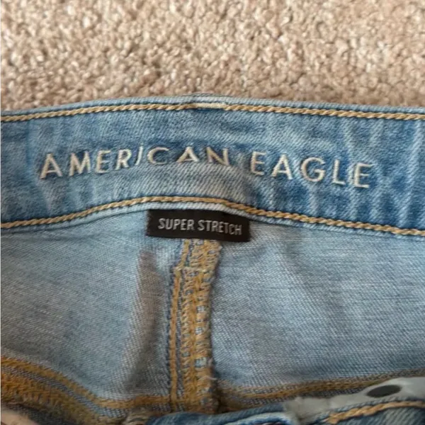American Eagle Outfitters Light Wash Distressed Denim Cutoff Shorts - Image 3