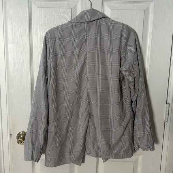 Abercrombie & Fitch Gray Checkered Blazer medium - Image 4
