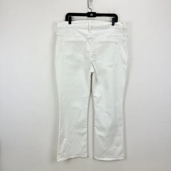Madewell Kick Out Crop Jeans Pure White Stretch Mid Rise Flare NI961 US 33 NWT - Image 12