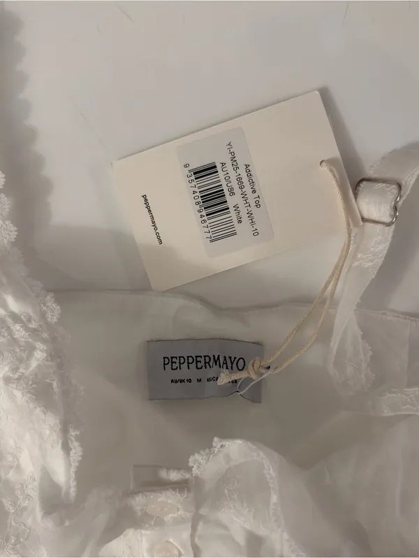 Peppermayo White Lace Button-Front Tank (Addictive Top - White) - Image 3