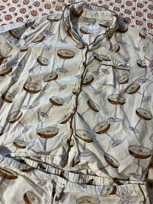 Crafted By Mahogany Espresso Martini Pajama Set size large - Image 2