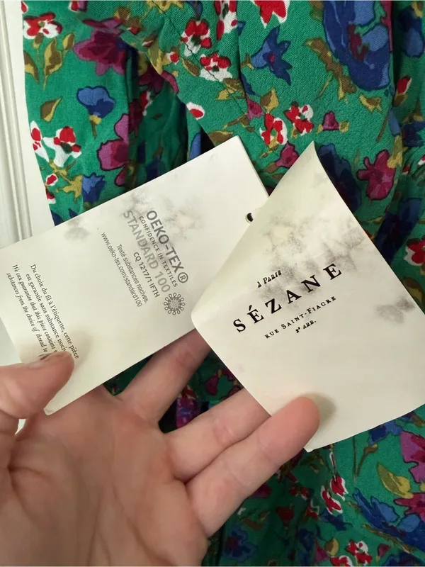 Sezane new with tags Penelope Green Floral Jumpsuit Size US 12 - Image 7