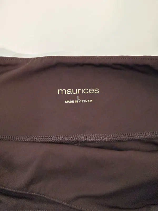 Maurices Smooth Crossover Flare Leggings Brown High Rise Large Short - Image 10