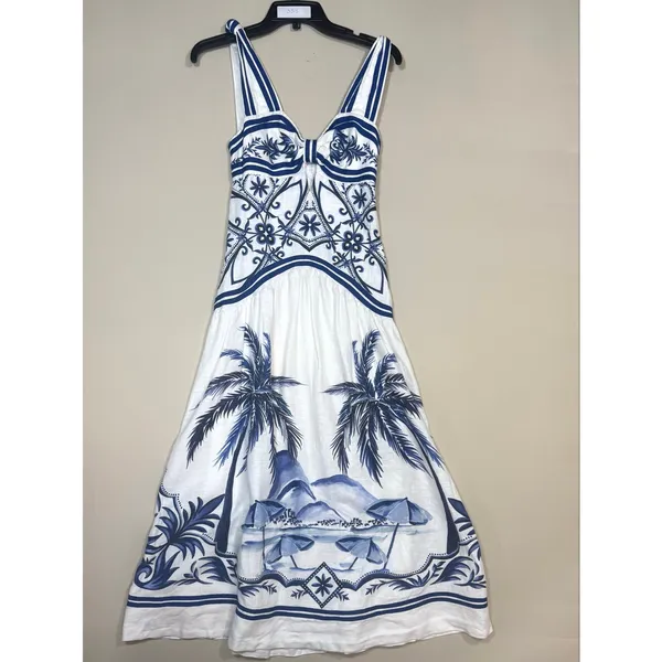 Farm Rio Wonderful City Tropical Print Maxi Dress XS - Image 3